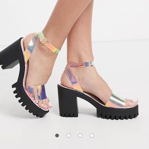 Public Desire chunky cleated block heel sandal